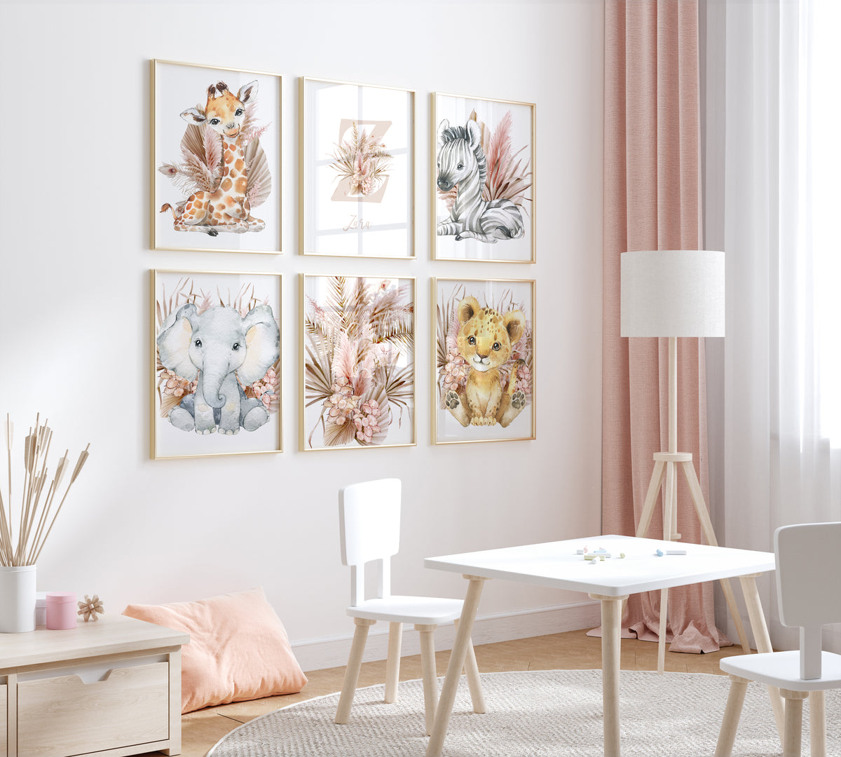 BLUSH PINK SAFARI ANIMALS