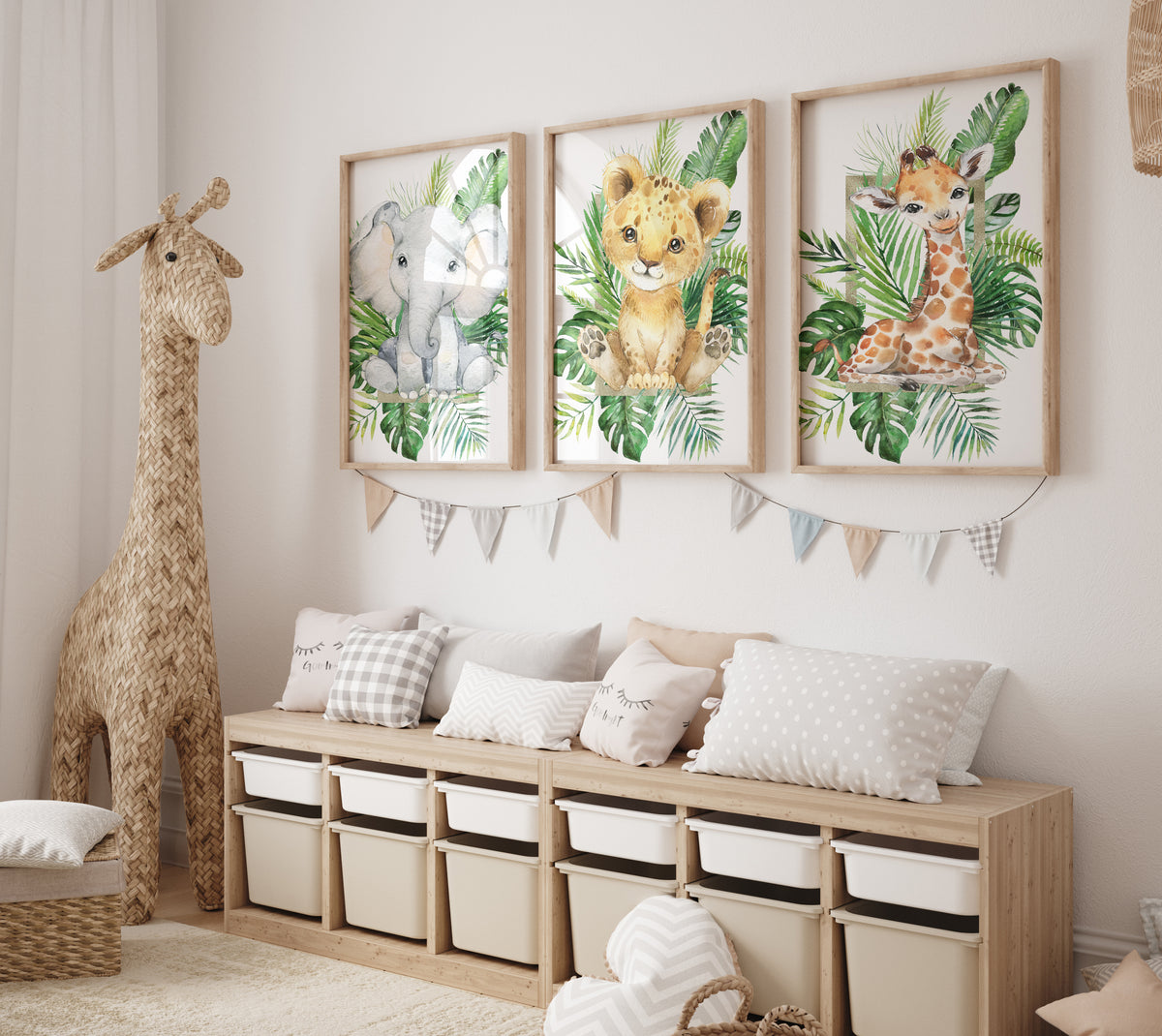 Safari Animals  Nursery Prints, Boys Bedroom Wall Art