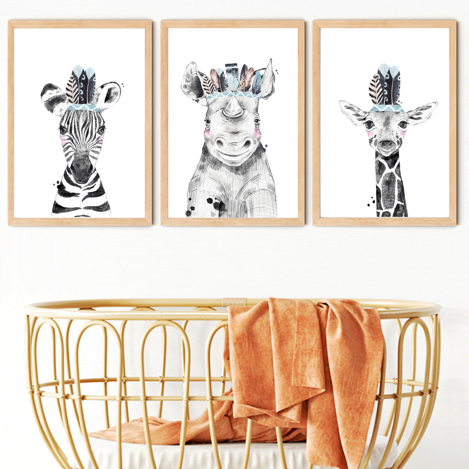 Safari tropical nursery wall prints 2025